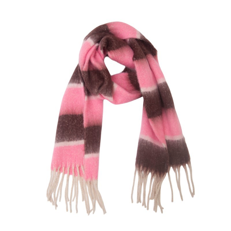770g Weight Scarf Classification Daily Occasion Polyester Material Stripe Pattern Autumn&Winter Season Women's Gender Tassel Design Casual, Simple Style Style Women's Casual Simple Style Stripe Polyester Tassel Scarf 18