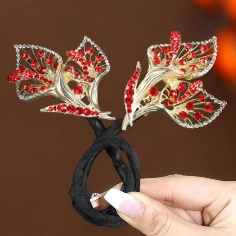 Platinum Siya 2023 nueva pluma updo artefacto cabeza de bola femenina Pelo Rizado titular exquisito elegante horquilla tocado