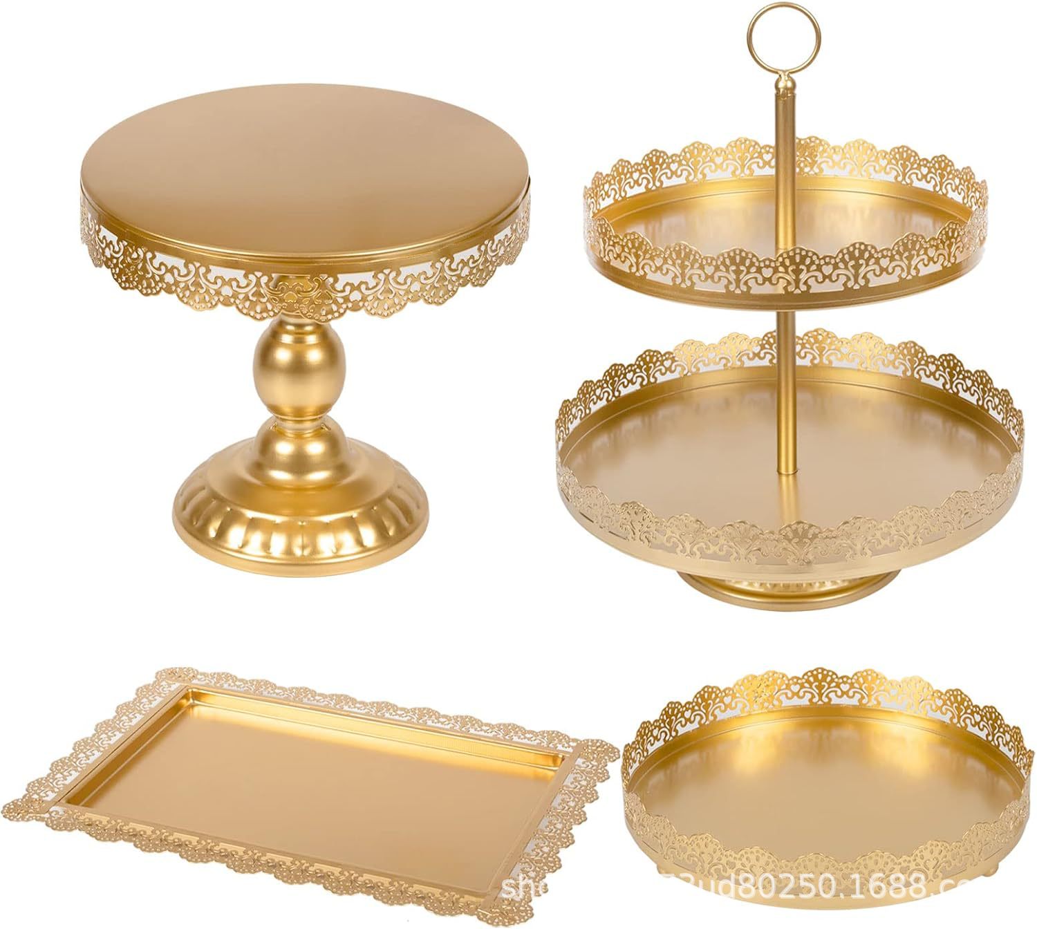 Amazon Venta caliente de cuatro piezas soporte de la torta soporte de exhibición plato de aperitivos pastelería occidental mesa de postre de boda image 7