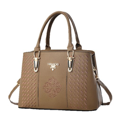Ladies Handbag with Exquisite Embroidery, Mother's Bag for Middle-Aged Women, Single Shoulder or Crossbody Bag, High Quality and Large Capacity