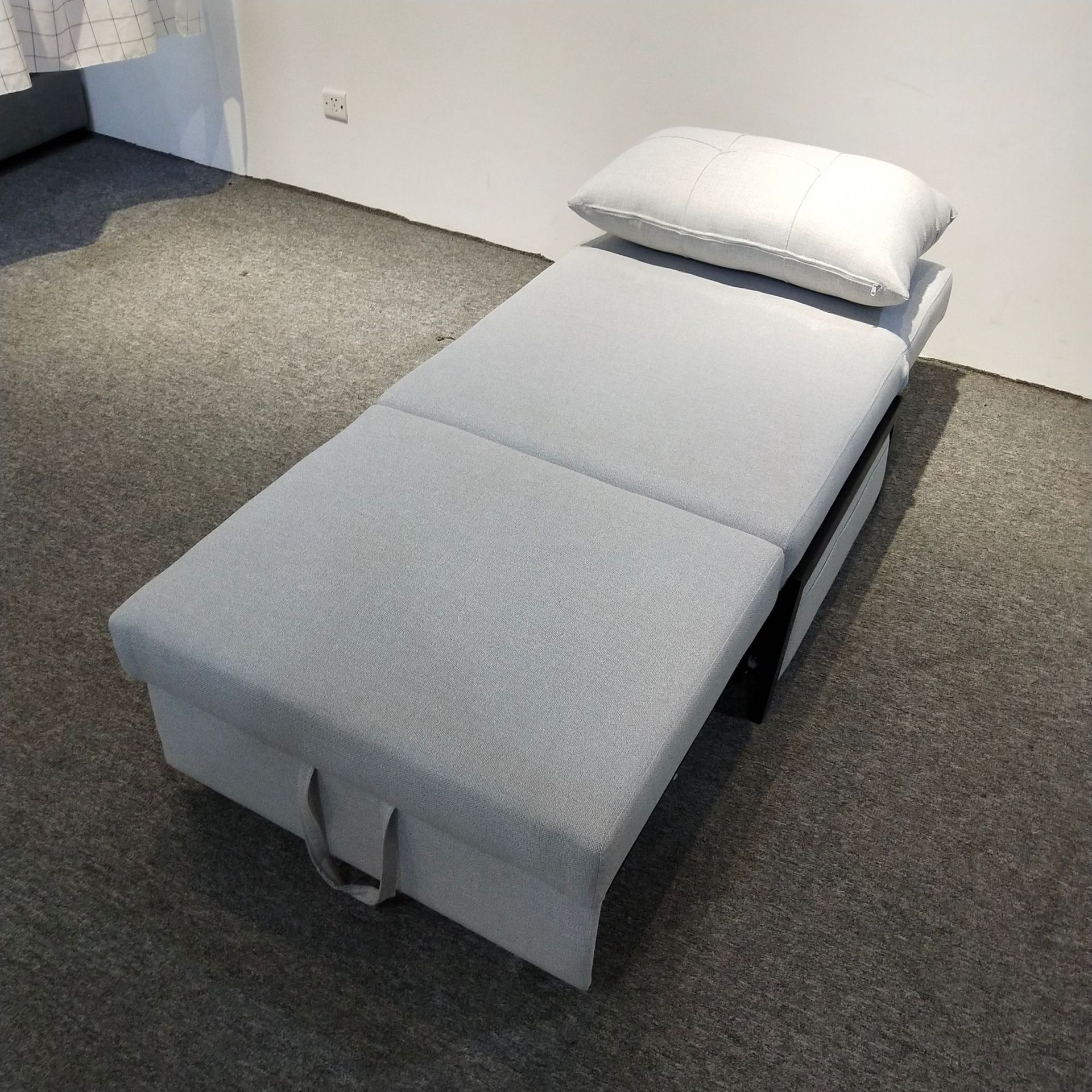 Sofá de tela moderna simple y tecnológica para una sola persona plegable alquiler pequeño tipo de casa sala de estar balcón peinado multifuncional image 5