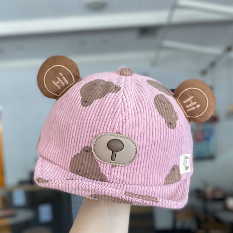 Sombrero para bebés otoño y invierno lindo gorra de lengua de superpeso para bebés a prueba de viento cálido con檐 suave gorra de béisbol para bebés otoño