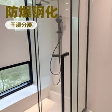 外贸批量工程浴室家用玻璃扇形干湿分离隔断洗澡间一体封闭式卫生