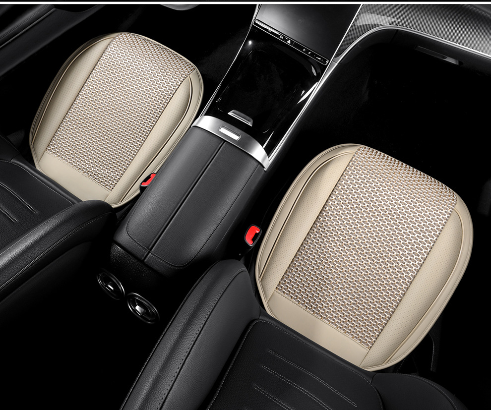 Factory Direct Sales Breathable Leather and Ice Silk Combination Three-Dimensional Comfortable Soft Universal Car Seat Cover for All Seasons, Durable and Stain-Resistant