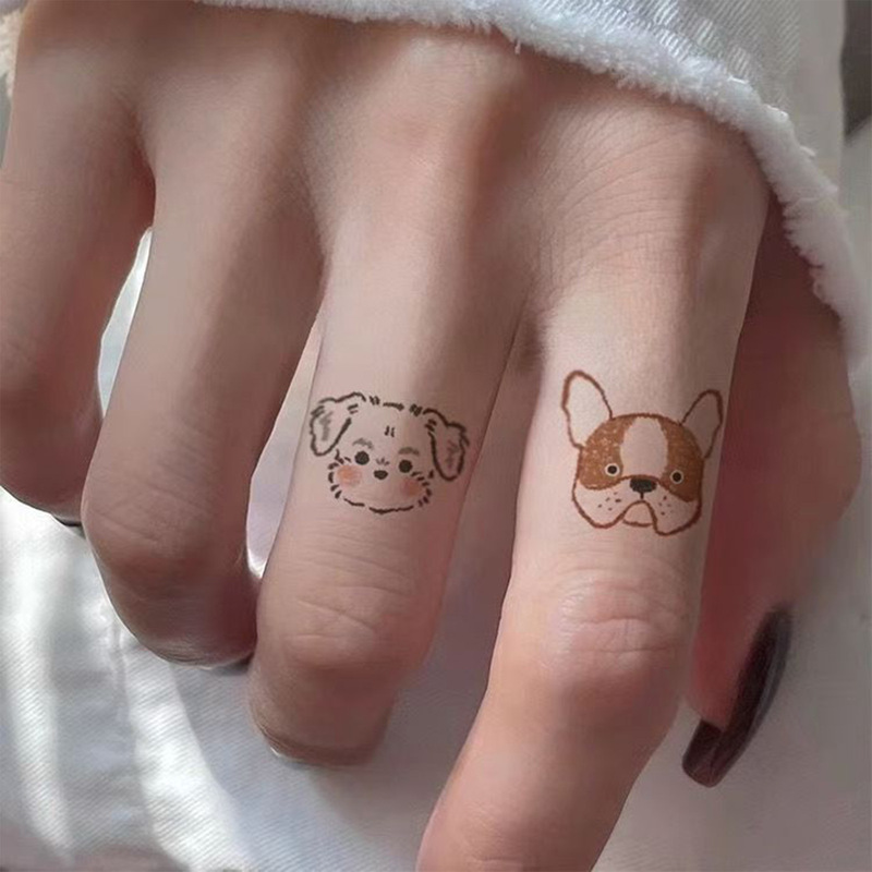 Cross-Border Small Finger Tattoo Stickers, Colorful Ins-Style Cute Cartoon Animal Puppy Tattoo Stickers for Girls Cross-Border Small Finger Tattoo Stickers, Colorful Ins-Style Cute Cartoon Animal Puppy Tattoo Stickers for Girls