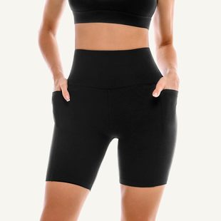 European and American Summer Girls' Fitness Sports Peach Hip Yoga Shorts Seamless High Waist Tummy Control Butt Lift Five-Point Cycling Shorts