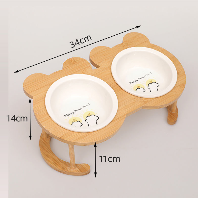 대나무와 나무로 만든 이중 그릇 세트(돈)