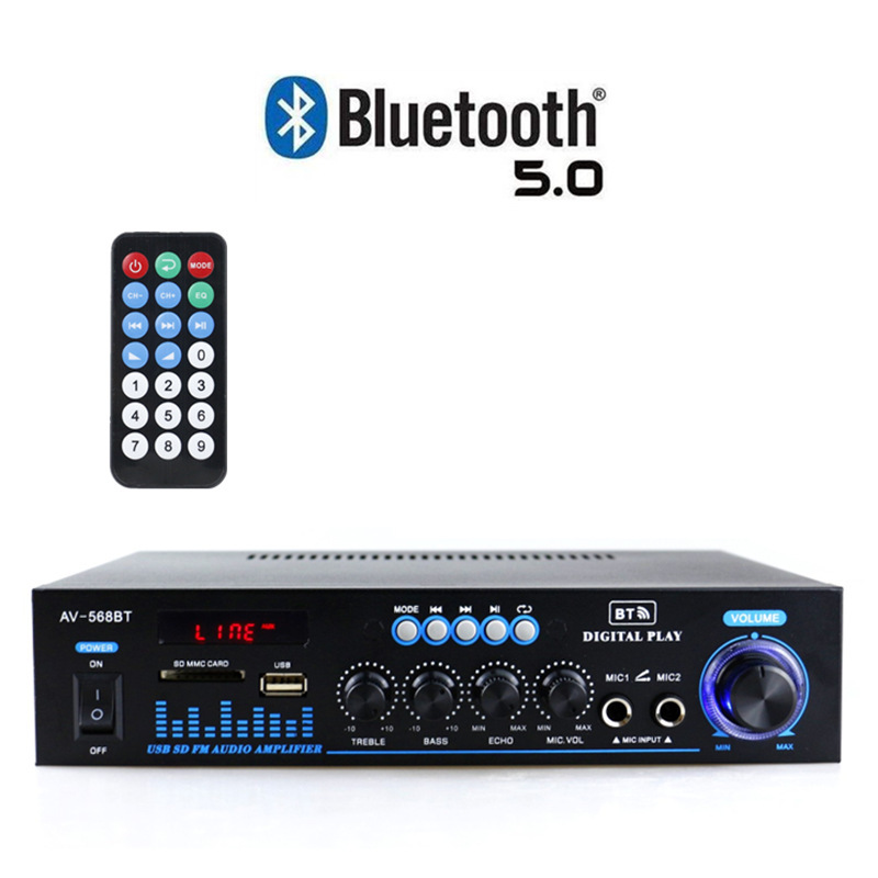 Amplificador de potencia doméstico karaoke buey amplificador de potencia de alta potencia con tarjeta de enchufe amplificador de potencia bluetooth