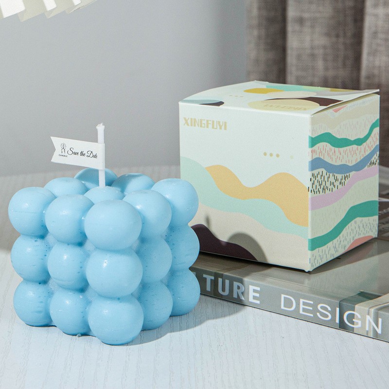 Cubo de cera de soja hecho a mano aromaterapia vela regalo de cumpleaños para novia sentido alto regalo de la mano fragancia decoración del dormitorio
