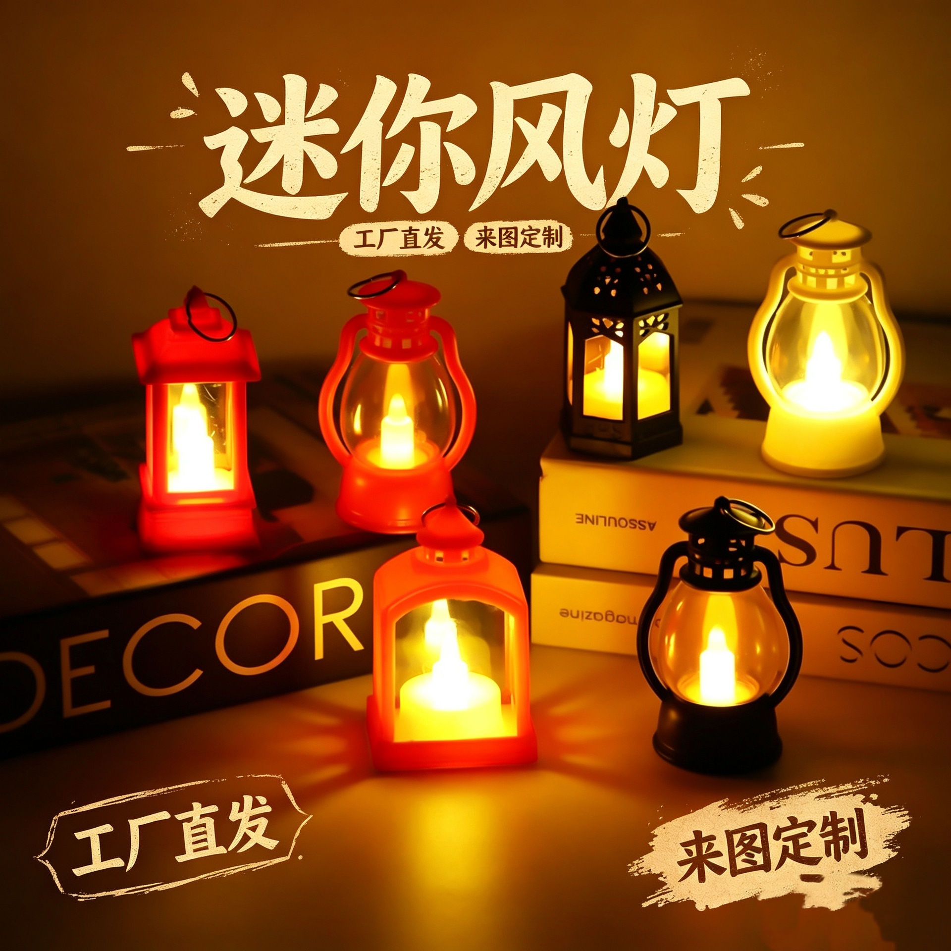 Creative lantern, atmospheric pony lantern, Christmas-themed night light, Nordic retro lighting toy