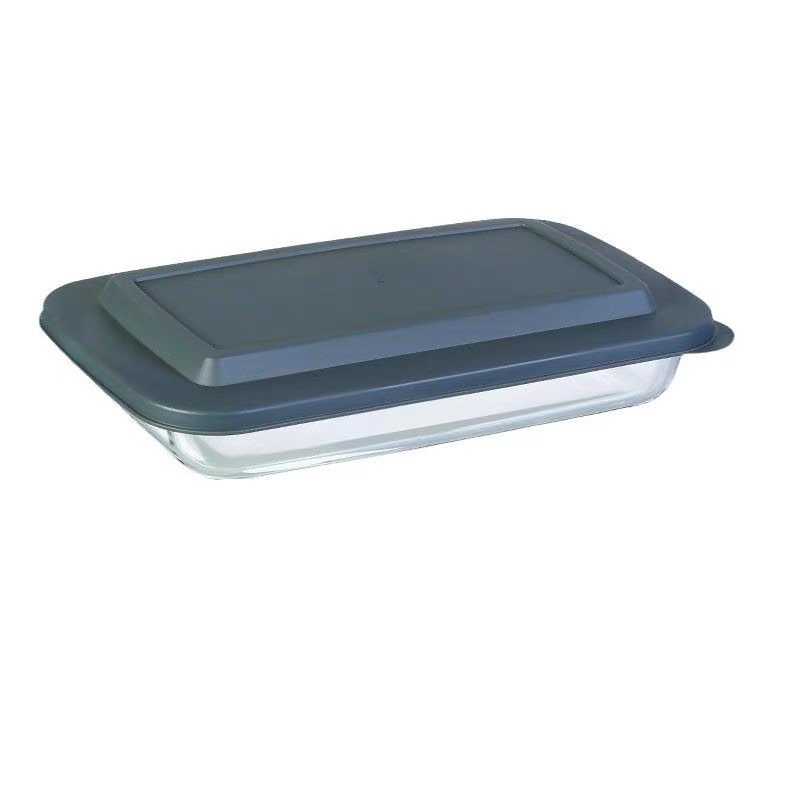 Placa de horneado de vidrio rectangular horno de microondas resistente al calor para hornear placa de pescado doméstica especial placa de arroz de vidrio de alto boro placa de frutas