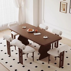 French Retro Solid Wood Rectangular Dining Table with Ancient Style for Small Apartments, Simple Retro Office Desk, Creative Meeting Table