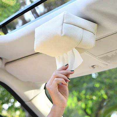 Car tissue box/set – Tissue Box - lychee-pattern-off-white-magnetic-tissue-holder
