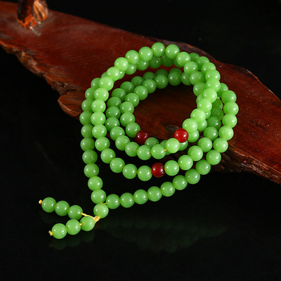 Russian jasper apple green 108 beads necklace lap bracelets for men and women with gifts