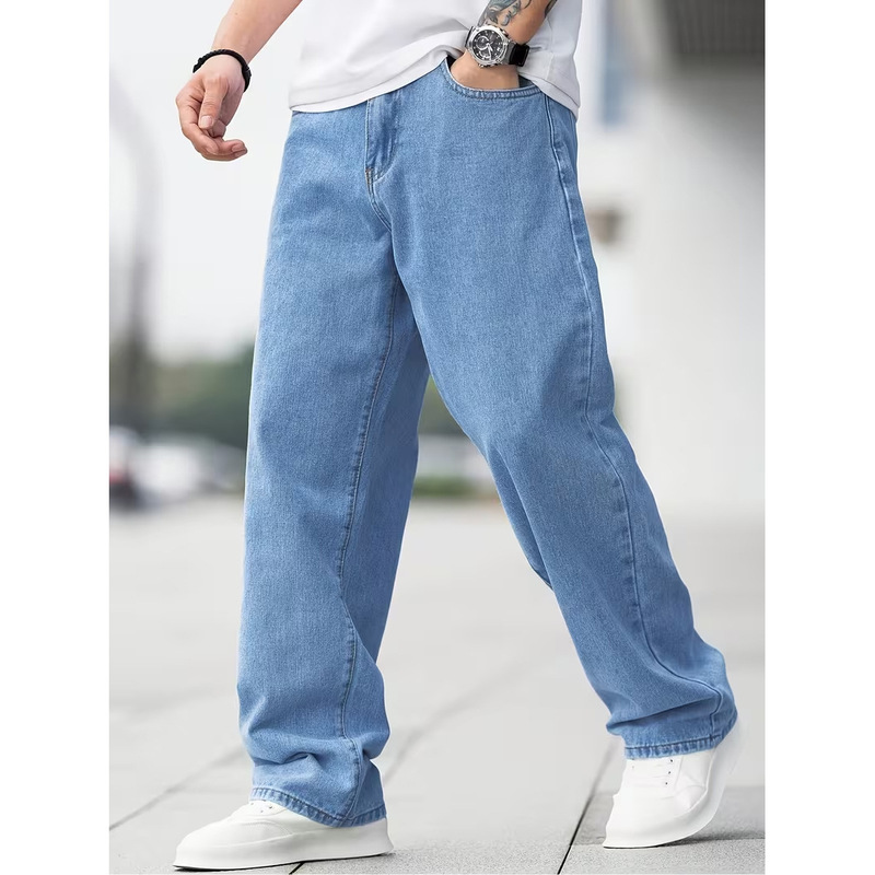 American Retro Washed Vintage Jeans for Men, Trendy Brand, Loose Straight Wide-Leg Casual Cross-Border Version Fm1082595 American Retro Washed Vintage Jeans for Men, Trendy Brand, Loose Straight Wide-Leg Casual Cross-Border Version Fm1082595