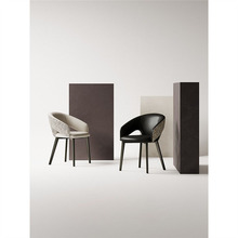 意式极简现代餐椅设计师款高级感靠背椅样板间酒店椅售楼处洽谈椅