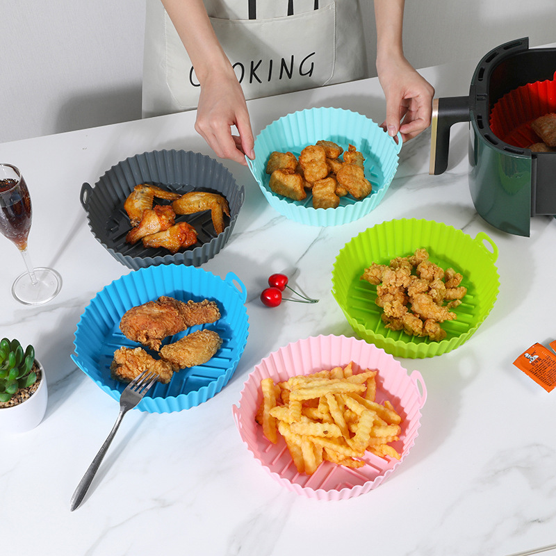 亚马逊性价比款Air fryer silicone pot空气炸锅硅胶垫 烘焙烤盘