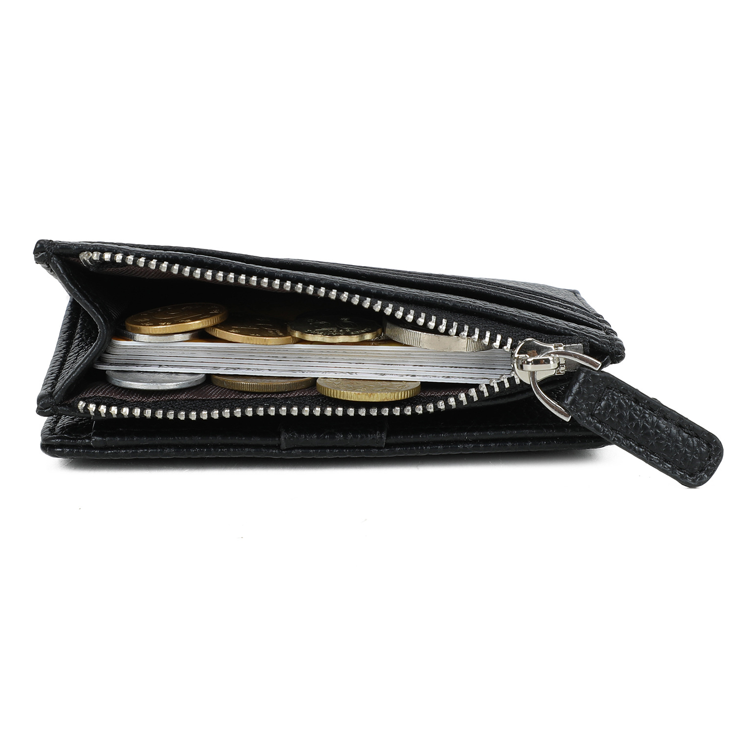 Amazon explosión multifuncional damas corta multi tarjeta bolsa de tarjeta pu bolsa de cremallera billetera personalizada transfronteriza