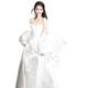 French Satin Tube Top High Texture Travel Light Wedding Dress 2025 New Bride Small White Home Main Yarn