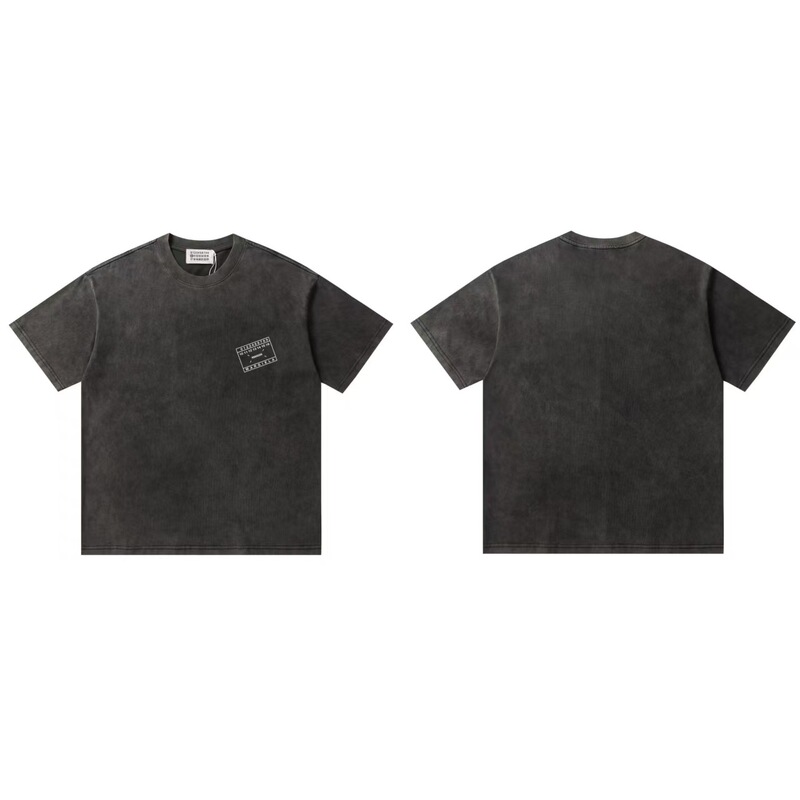 クロスボーダーファッションラグジュアリーマルジェラウォッシュプリントユニセックスルーズカジュアル万能半袖Tシャツドロップシッピング|undefined
