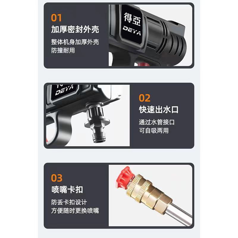 Car Washer Water Gun Cordless High Pressure
