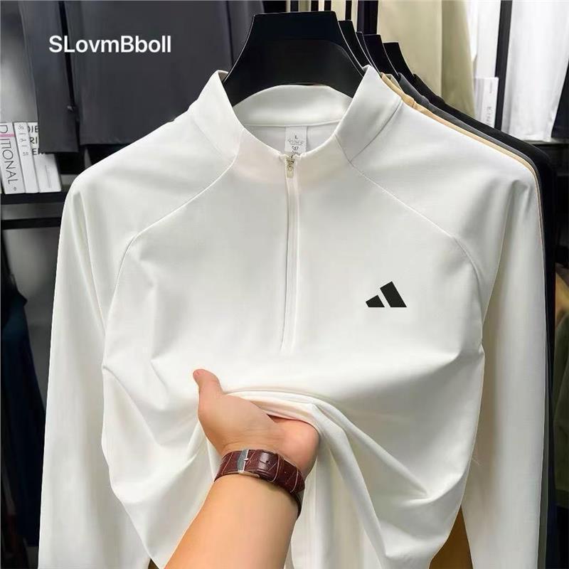 2025 Autumn and Winter Quick-Drying Clothing Men's Long-Sleeved T-Shirt Outdoor Half-Zip Running Fitness Breathable Sportswear Training Clothes