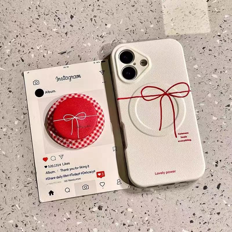 Lazo de cinta ins coreano para iphone16 magnético 14 Apple 15ProMax funda para teléfono móvil 13P chica