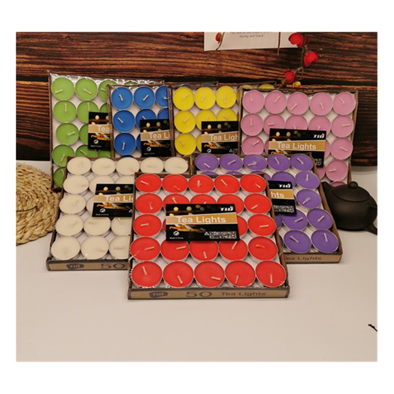 50 velas redondas propuesta romántica confesión cumpleaños decoración aromaterapia vela iluminación Festival redondo té cera fabricante