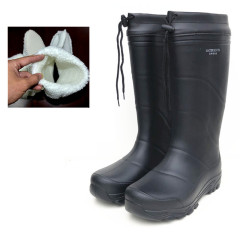 Lightweight rain boots, one-piece foam rain boots, high-tube thick-bottom water shoes, spring, summer, autumn and winter, fur warm waterproof wear-resistant anti-slip 