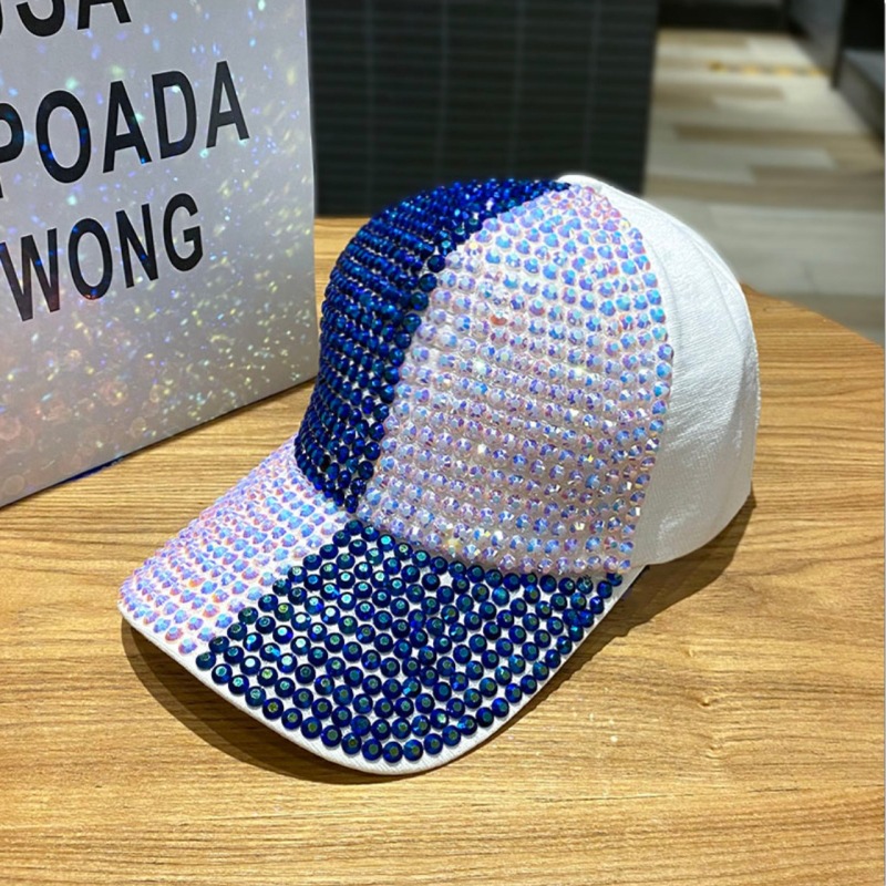 Women's Elegant Simple Style Color Block Rhinestone Curved Eaves Baseball Cap display picture 6