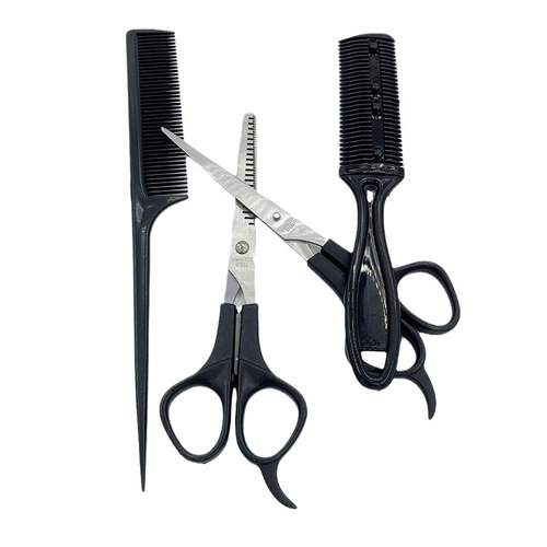 Children's hair cutting 4-piece set, baby hair scissors set, hairdressing scissors, tooth thinning scissors, flat scissors, cross-border pet scissors