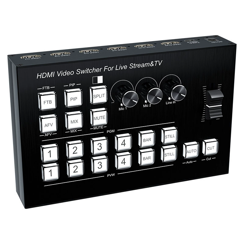 Четырехканальный HDMI коммутатор для режиссуры и прямых трансляций, виртуальная студия с хромакеем, универсальное решение для переключения