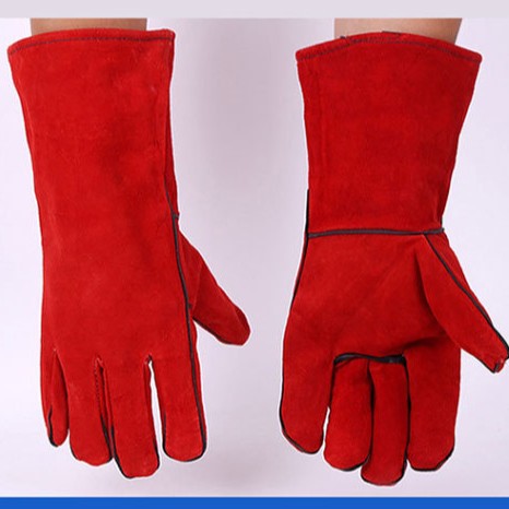 VLEN 电焊手套牛皮挂里烧焊工手套耐磨加长加厚耐高温劳保手套