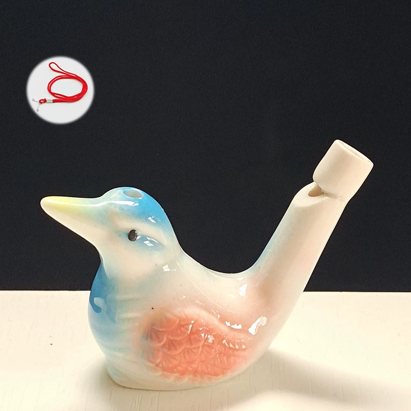 Ceramic Whistle Bird with Lanyard Music Whistle Ceramic Water Bird Scenic Stand Hot Selling Kindergarten Gifts