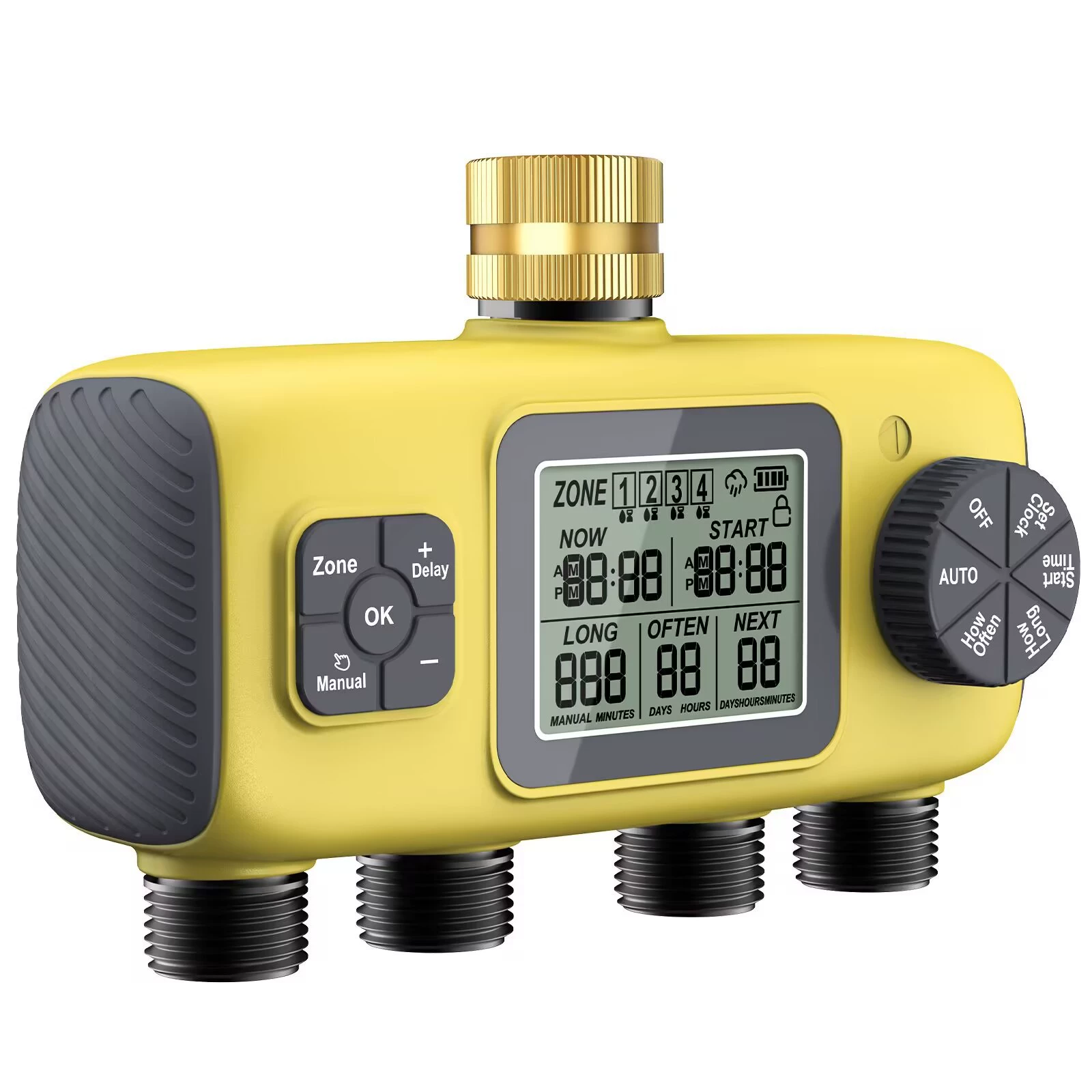 Открытый внутренний двор четырехпутный ирригационный таймер умный контроллер сада автоматический полив поливщик растений