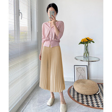 跨境东南亚绿色百褶裙女2024夏季新款大码缎面半身裙百搭气质伞裙