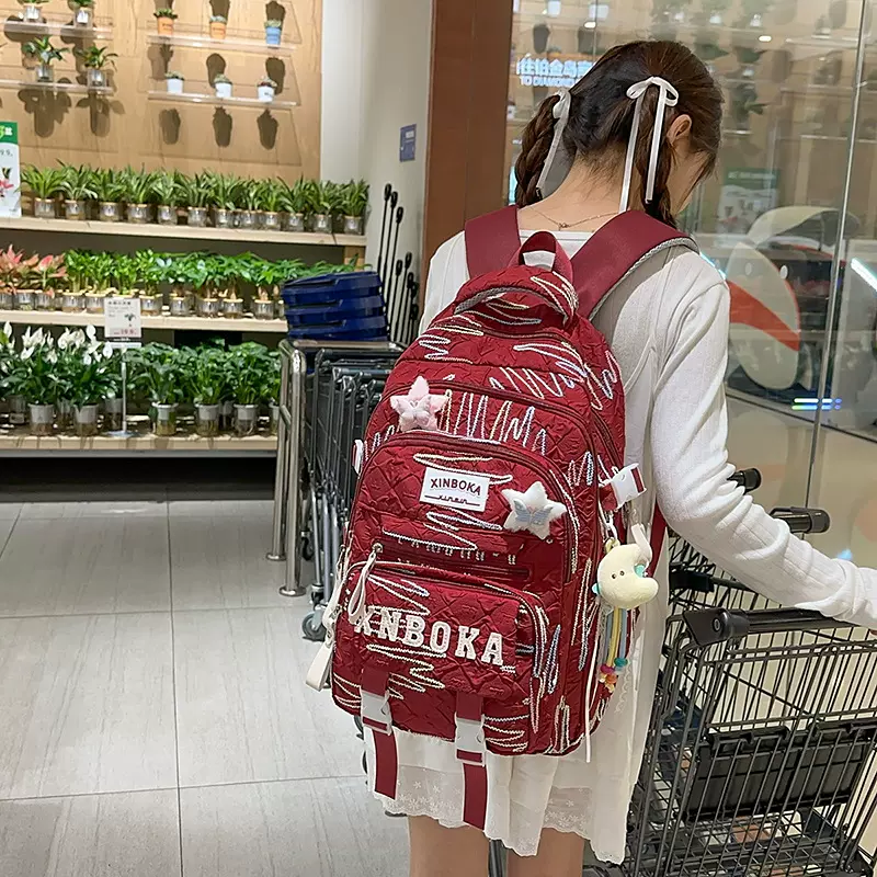 书包女初中生高颜值可爱大容量三到六年级小学生背包轻便软双肩包