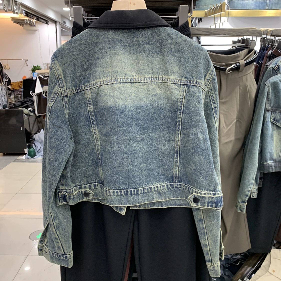 Ретро-джинсовая куртка короткая осенняя, корейский стиль, стиль Chanel, с вышивкой