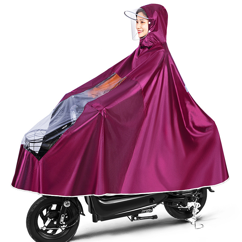 Coche eléctrico impermeable motocicleta poncho extra-grande engrosada sola moda máscara impermeable bicicleta impermeable adulto