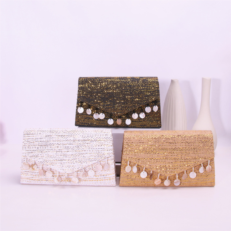 Shell-Piece Tassel-Decorated Handbag, Exquisite and Elegant Evening Bag, Fashionable and Unique Clutch Bag, Chain Crossbody Bag Shell-Piece Tassel-Decorated Handbag, Exquisite and Elegant Evening Bag, Fashionable and Unique Clutch Bag, Chain Crossbody Bag