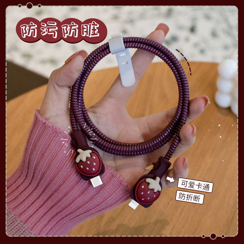 Aplicable para Apple 15 cargador 14 cable de datos iPhone 13 / 12 caso de teléfono celular iPad cuerda de enrollamiento