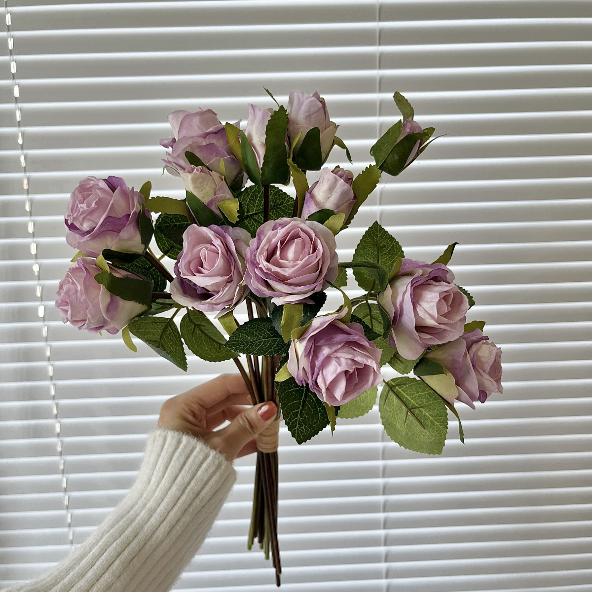 13 mano mano rosa borde de imitación ramo de flores flores secas bordes de rosa decoración de mesa de comedor de la sala de estar fotografía