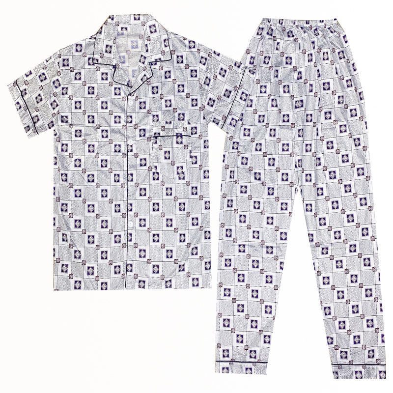 Pijamas de hombre de manga corta de verano de algodón puro ropa de hogar primavera y otoño Cardigan Pijamas de estilo Chanel DE ALTO aspecto