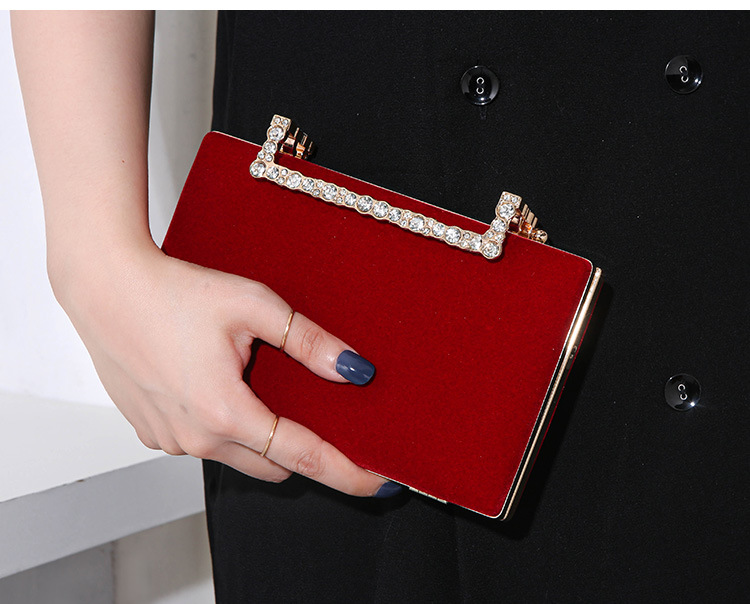 Polyester Lining Material Velvet Solid Color Square Evening Bags