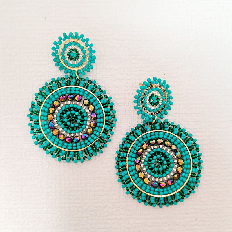 16g Weight 304 Stainless Steel Ear Needle Material 1 Pair Retro Solid Color Glass Drop Earrings