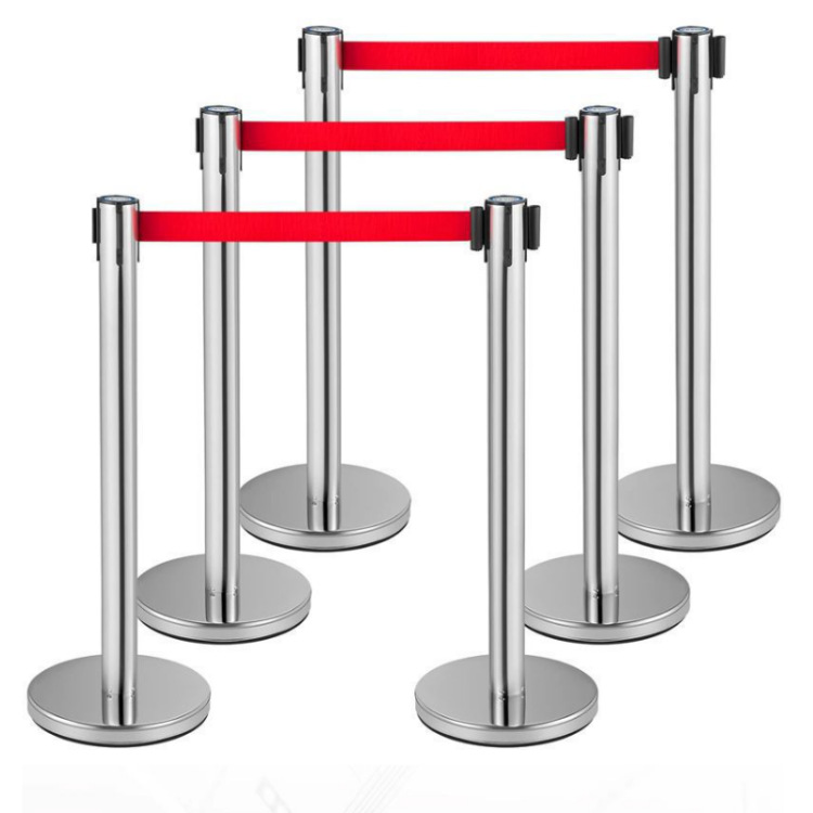 隔离带伸缩带一米线栏杆排队迎宾加厚银行安全警戒隔离线桩警示柱