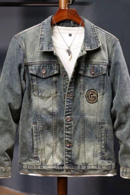 High Luxury European Embroidery Fashion Men's Denim 2025 Spring Autumn New Star Motorcycle Jacket Outerwear_viptrois.com