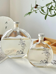 New Chinese-Style Teahouse National Trend Cold Brew Bottle Bamboo Cold Brew Tea Stove Ice Tea Bottle Tea Cup Set Tool Fruit Wine Bottle