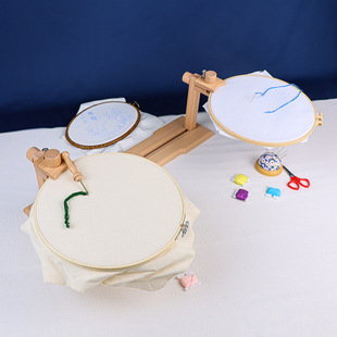 Factory wholesale cross stitch embroidery rack solid wood hand embroidery tools desktop Su embroidery desktop stand beech embroidery rack