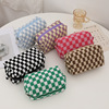 Brand knitted cosmetic bag, capacious storage system, pencil case, South Korea